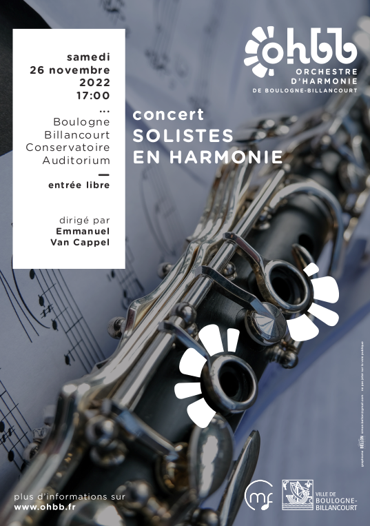 Affiche de concert contenant une clarinette
